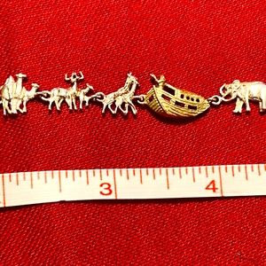 Vintage Sterling Silver Noahs Ark Bracelet. 14k Ark.